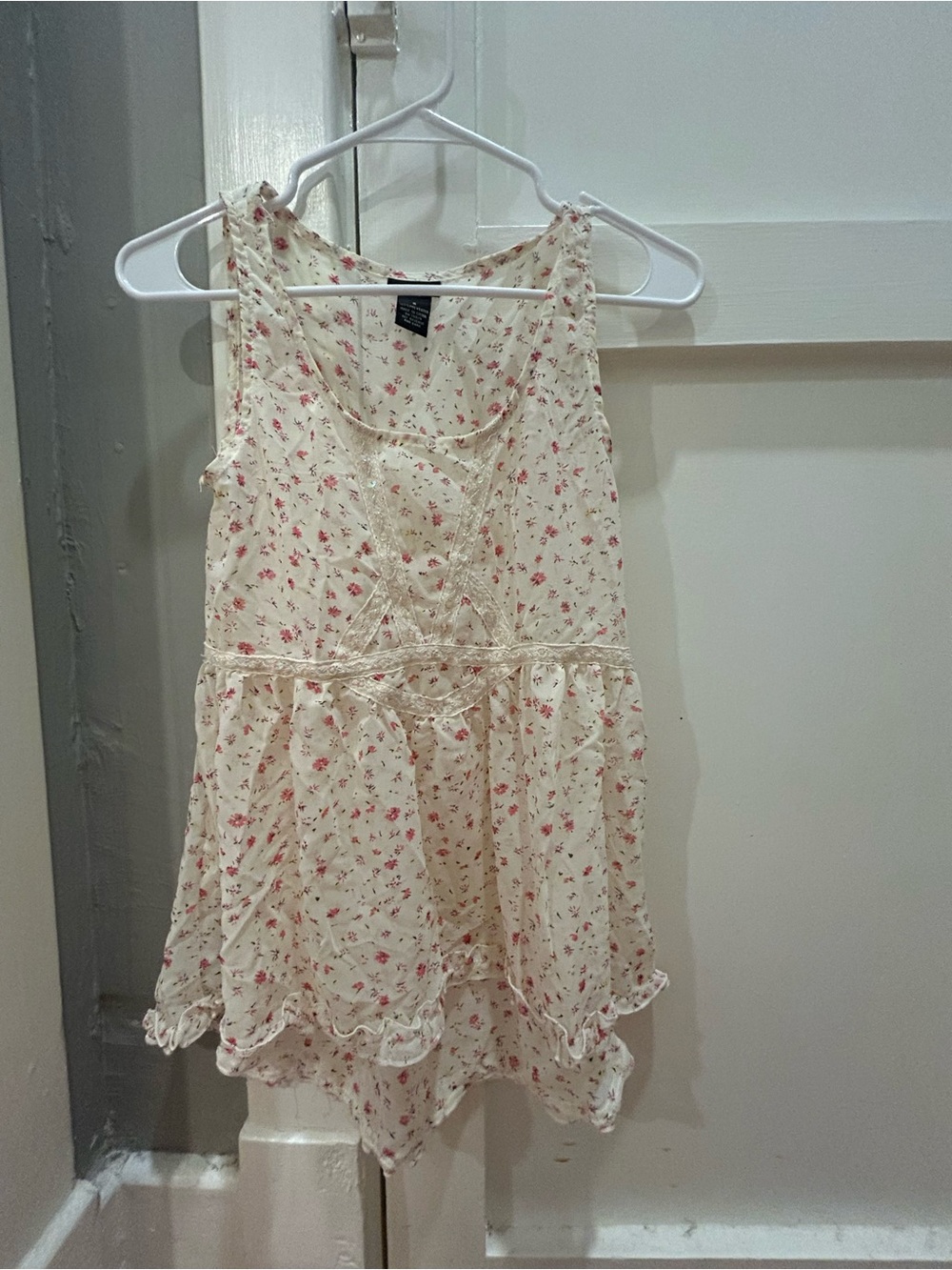 Y2K Sheer Floral Tank